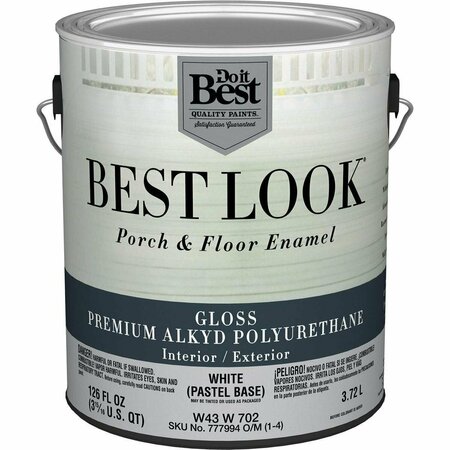 ALL-SOURCE Best Look 1 Gal. White Pastel Base Polyurethane Gloss Porch & Floor Enamel W43W00702-16